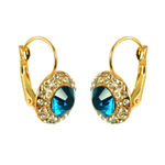 Buy Crunchy Fashion Austrian Crystal Blue-Gold Stud Earrings - Purplle