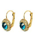 Buy Crunchy Fashion Austrian Crystal Blue-Gold Stud Earrings - Purplle