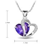Buy Crunchy Fashion Azure Heart Purple Pendant Necklace - Purplle