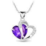 Buy Crunchy Fashion Azure Heart Purple Pendant Necklace - Purplle