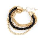 Buy Crunchy Fashion Black & Golden Multilayer Chain Bracelet - Purplle