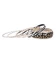 Buy Crunchy Fashion Black And Silver Bangles Set - Purplle