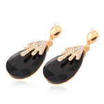 Buy Crunchy Fashion Black Crystal Droplet Earrings For Women - Purplle