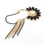 Buy Crunchy Fashion Black Crystal Flower Ear Cuff - Purplle