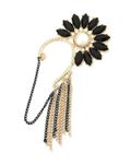 Buy Crunchy Fashion Black Crystal Flower Ear Cuff - Purplle
