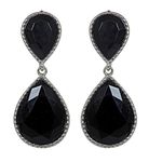 Buy Crunchy Fashion Black Dual Droplet Drop Earrings - Purplle