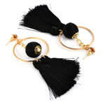Buy Crunchy Fashion Black Tassel Hoop Earrings - Purplle