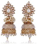 Buy Crunchy Fashion Blooming Pearly Glorious Glamour Jhumka - Purplle