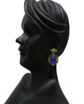 Buy Crunchy Fashion Blue Crystal Hanging Earrings - Purplle