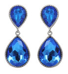 Buy Crunchy Fashion Blue Dual Droplet Drop Earrings - Purplle