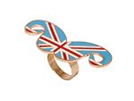 Buy Crunchy Fashion Blue Flag Mustache Ring - Purplle