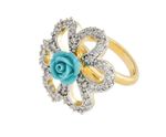 Buy Crunchy Fashion Blue Rose Ad Stone Ring - Purplle