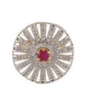 Buy Crunchy Fashion Brilliant Cut Cz Pink Stone Ring - Purplle