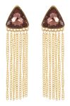 Buy Crunchy Fashion Chain Tassel Coffie Triangle Statement Earrings - Purplle