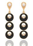Buy Crunchy Fashion Gold Plated Black Stylish Drop Earrings - Purplle