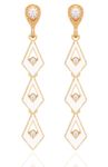 Buy Crunchy Fashion Gold Plated White Stylish Drop Earrings - Purplle