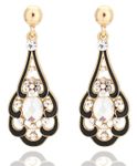 Buy Crunchy Fashion Gold Plated Black Stylish Drop Earrings - Purplle