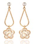 Buy Crunchy Fashion Gold Plated White Flower Stylish Drop Earrings - Purplle