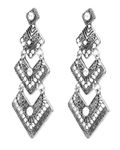 Buy Crunchy Fashion Oxidised Silver Fan Dangler Earrings - Purplle