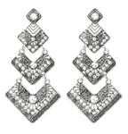 Buy Crunchy Fashion Oxidised Silver Fan Dangler Earrings - Purplle