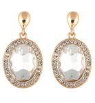 Buy Crunchy Fashion Gold Plated White Crystal Earrings - Purplle