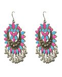 Buy Crunchy Fashion Oxidised Silver Multicolored Afghan Earrings For Women - Purplle