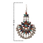 Buy Crunchy Fashion Oxidised Silver Multicolored Afghan Earrings For Women - Purplle