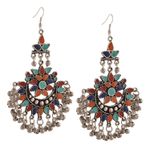 Buy Crunchy Fashion Oxidised Silver Multicolored Afghan Earrings For Women - Purplle