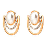 Buy Crunchy Fashion Golden Plated Opal Stud Earrings - Purplle