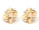 Buy Crunchy Fashion Austrian Crystal Blue-Gold Stud Earrings - Purplle