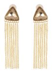 Buy Crunchy Fashion Chain Tassel Golden Triangle Statement Earrings - Purplle