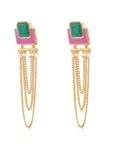 Buy Crunchy Fashion Colorrush Fuchsia Multilayer Danglers - Purplle