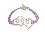 Buy Crunchy Fashion Connected Heart Purple Leatherette Bracelet - Purplle