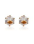 Buy Crunchy Fashion Crystal Rosy Dual Sided Earrings - Purplle