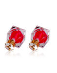 Buy Crunchy Fashion Crystal Rosy Dual Sided Earrings - Purplle
