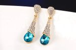 Buy Crunchy Fashion Crystalline Drops Aqua Earrings - Purplle