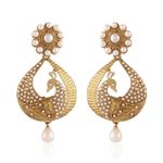 Buy Royal Bling Dancing Peacock Pearl Drop Earrings - Purplle