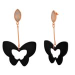 Buy Crunchy Fashion Dangling Black Butterfly Earrings - Purplle