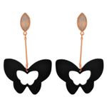 Buy Crunchy Fashion Dangling Black Butterfly Earrings - Purplle