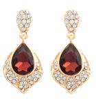 Buy Crunchy Fashion Deep Brown Crystal Drop Earrings For Girls - Purplle
