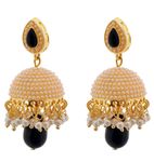 Buy Crunchy Fashion Dome Of Pearl Black Jhumka - Purplle