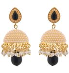 Buy Crunchy Fashion Dome Of Pearl Black Jhumka - Purplle