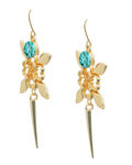 Buy Crunchy Fashion Drama Ornate Golden Aqua Earrings - Purplle