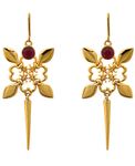 Buy Crunchy Fashion Drama Ornate Golden Red Earrings - Purplle