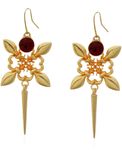 Buy Crunchy Fashion Drama Ornate Golden Red Earrings - Purplle