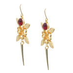Buy Crunchy Fashion Drama Ornate Golden Red Earrings - Purplle