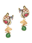 Buy Royal Bling Elegant Red Green Peacock Earrings - Purplle