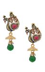 Buy Royal Bling Elegant Red Green Peacock Earrings - Purplle