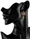 Buy Royal Bling Elegant Red Green Peacock Earrings - Purplle