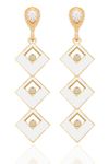 Buy Crunchy Fashion Embedded Square Dangle Earrings For Women - Purplle